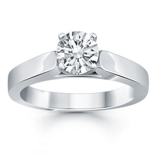Load image into Gallery viewer, White Gold 14k Classic Wide Cathedral Solitaire Engagement Ring