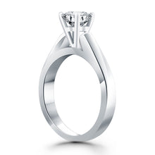Load image into Gallery viewer, White Gold 14k Classic Wide Cathedral Solitaire Engagement Ring