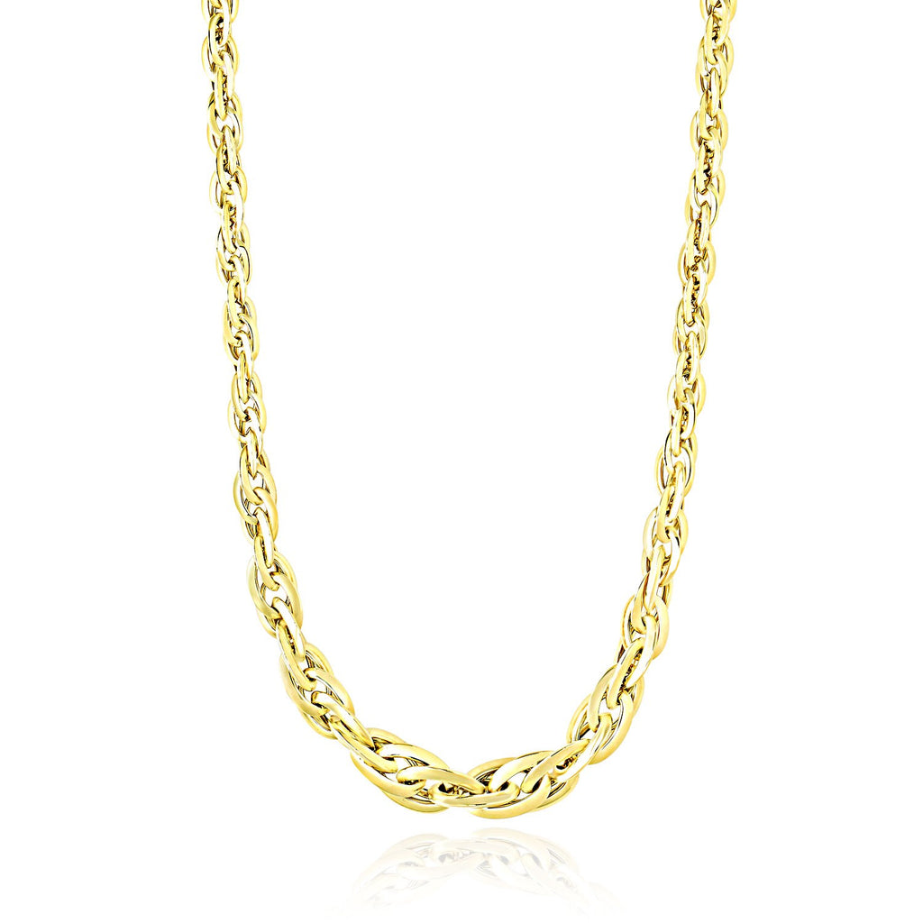 Yellow Gold 14k Fancy Necklace with Singapore Chain in Lobster Claw Lock