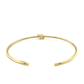 Yellow Gold 14k Polished Cuff Bangle with Knot