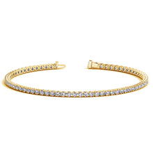 Load image into Gallery viewer, Yellow Gold 14k Classic Round Diamond Tennis Bracelet 2 cttw