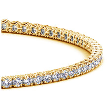 Load image into Gallery viewer, Yellow Gold 14k Classic Round Diamond Tennis Bracelet 2 cttw