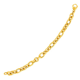 Yellow Gold 14k Oval Link Bracelet in Lobster Claw Lock