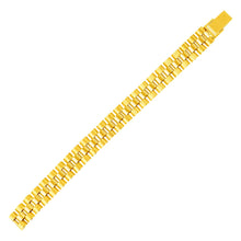 Load image into Gallery viewer, Yellow Gold 14k Mens Panther Link Bracelet in Snap Closure