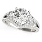 White Gold 14k 3 Stone Split Pave Shank Diamond Engagement Ring 2 3/4 cttw Ideal Any Ocassions