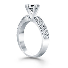Load image into Gallery viewer, White Gold 14k Triple Row Pave Diamond Engagement Ring Ideal Any Ocassions