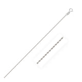 White Gold 10k 1.25mm Solid Diamond Cut Rope Chain in Spring Ring Clasp