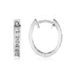 Sterling Silver Oval Hoop Earrings with Cubic Zirconias