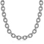 Sterling Silver Chain Rhodium Plated Necklace with Diamond Cuts 39.0g in Lobster Claw Lock