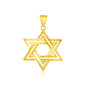 Yellow Gold 14k Textured Classic Star of David Pendant