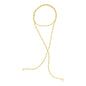 Yellow Gold 14k Tie Women's Necklace with Polished Oval Links
