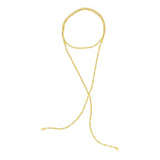 Yellow Gold 14k Tie Women's Necklace with Polished Oval Links