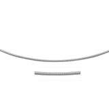 Sterling Silver Round Omega Style Chain Necklace with Rhodium Plating 1.55mm & Claw Lock