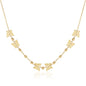 14k Yellow Gold 18 inch Necklace with Polished Butterflies and Beads