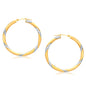 Two Tone Gold 14k 30 mm Polished Hoop Earrings in Snap Lock