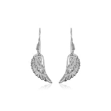 Load image into Gallery viewer, Sterling Silver Textured Angel Wing Earrings