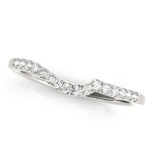 Load image into Gallery viewer, 14k White Gold Curved Style Pave Diamond Wedding Ring (1/6 cttw)