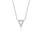 White Gold 14k Diamond Inverted Triangle Pendant in Lobster Claw Lock
