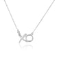 Sterling Silver 18 inch Necklace with XO Pendant with Diamond