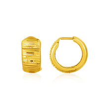 Load image into Gallery viewer, Yellow Gold 10k Reversible Textured and Smooth Snuggable Earrings in Snap Lock