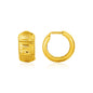 Yellow Gold 10k Reversible Textured and Smooth Snuggable Earrings in Snap Lock