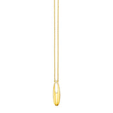 Yellow Gold 14k Necklace with Oval Pendant in Lobster Claw Lock
