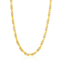 Load image into Gallery viewer, Two-Toned Yellow and White Gold 14k Link Exquisite Men&#39;s Necklace with Beads