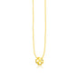 Yellow Gold 14k Polished Four Leaf Clover Necklace with Diamond in Lobster Claw Lock