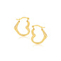 10k Yellow Gold Heart Hoop Earrings