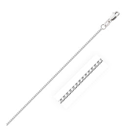 White Gold 10k Octagonal Box Chain 1.2mm in Lobster Closure