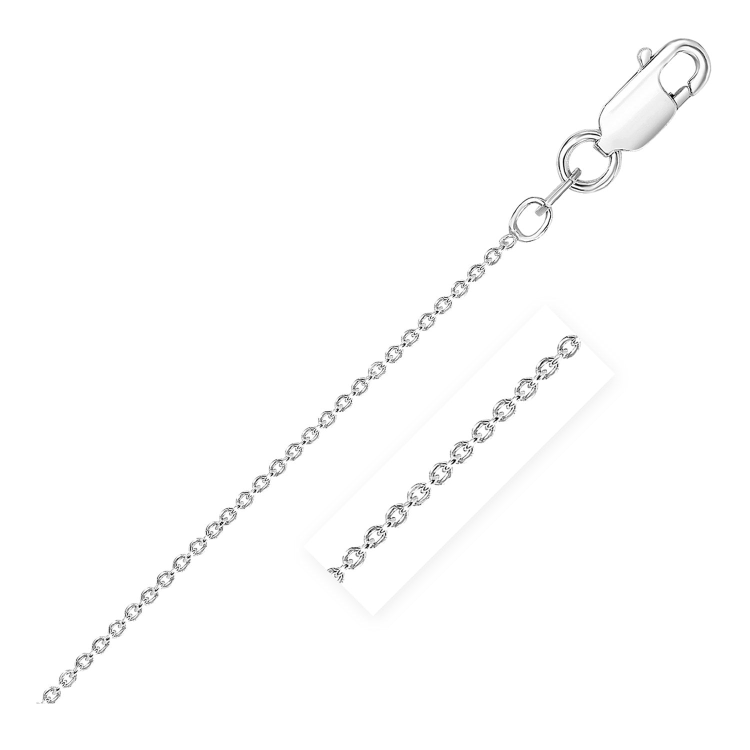 Sterling Silver Rhodium Plated Round Cable Chain 2.6 mm in Lobster Closure