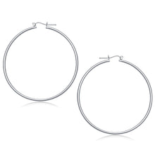 Load image into Gallery viewer, 14k White Gold Polished Hoop Earrings (60 mm)