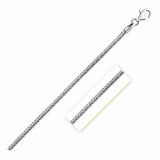 Sterling Silver 2.0mm Rhodium Plated Foxtail in Lobster Claw Closure