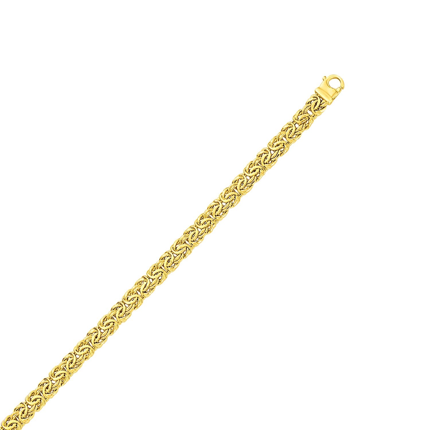 Yellow Gold 10k Byzantine Design Chain Bracelet in Lobster Claw Lock