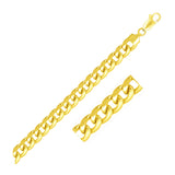 Yellow Gold 14k 7.8mm Miami Cuban Semi Solid Chain in Lobster Claw Lock