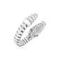 Sterling Silver Python Bypass Fancy Ring with White and Pink Cubic Zirconias