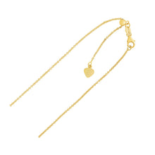Load image into Gallery viewer, Yellow Gold 14k 1.0mm Adjustable Cable Chain in Lobster Closure