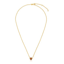 Load image into Gallery viewer, Yellow Gold 14k 17 inch Necklace with Round Citrine &amp; Spring Ring Clasp