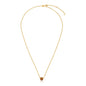 Yellow Gold 14k 17 inch Necklace with Round Citrine & Spring Ring Clasp