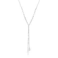 Load image into Gallery viewer, Sterling Silver 18 inch Lariat Necklace with Cross and Religious Medal