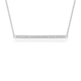 White Gold 14k Diamond Bar Pendant in Lobster Claw Lock