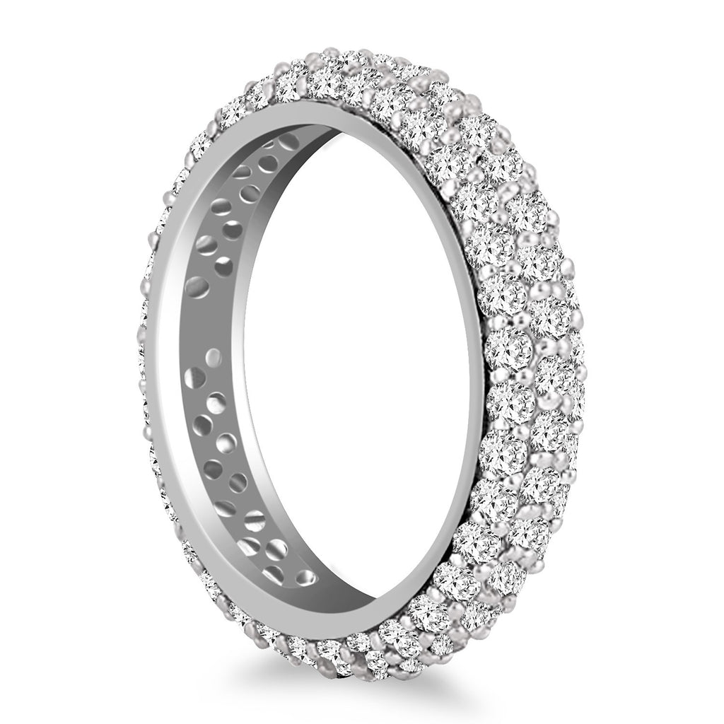 White Gold 14k Crafted Cupola Round Diamond Eternity Ring