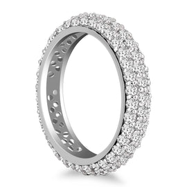 White Gold 14k Crafted Cupola Round Diamond Eternity Ring