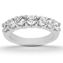 Load image into Gallery viewer, White Gold 14k Crafted Diamond Scalloped Shared U Prong Setting Wedding Ring Band