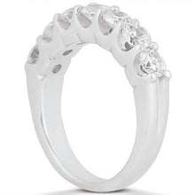Load image into Gallery viewer, White Gold 14k Crafted Diamond Scalloped Shared U Prong Setting Wedding Ring Band