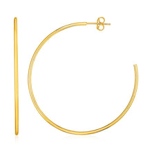 Load image into Gallery viewer, Yellow Gold 14k Crafted Polished Hoop Earrings in Push Back Clasp Ideal for Any Ocassions