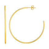 Yellow Gold 14k Crafted Polished Hoop Earrings in Push Back Clasp Ideal for Any Ocassions