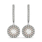 White And Rose Gold 14k Drop Diamond Earrings with a Halo Design 3-4 cttw