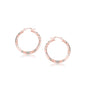 Rose Gold 14k 25mm Fancy Diamond Cut Hoop Earrings in Snap Lock