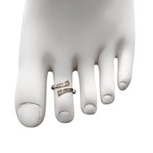 Load image into Gallery viewer, Sterling Silver Rhodium Plated Toe Ring with White Cubic Zirconia Accents